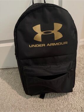 Under Armour Black Backpack with Gold Logo Accent